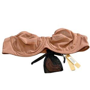 Skims Ultra Fine Mesh Bra Strapless Underwire Women's Rose Clay 38A BR-STP-0229